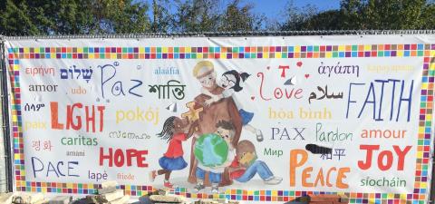 Mural en Parroquia franciscana de San Camilo, en Silver Spring